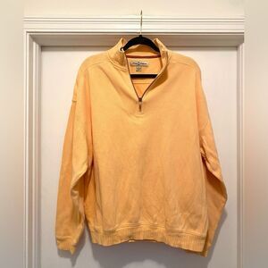 Tommy Bahama Pullover Men’s Large 1/4 Zip Orange Preppy Coastal Beach Logo